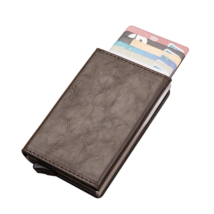 promotion pop up aluminium credit card holder auto metail business card holder for desk