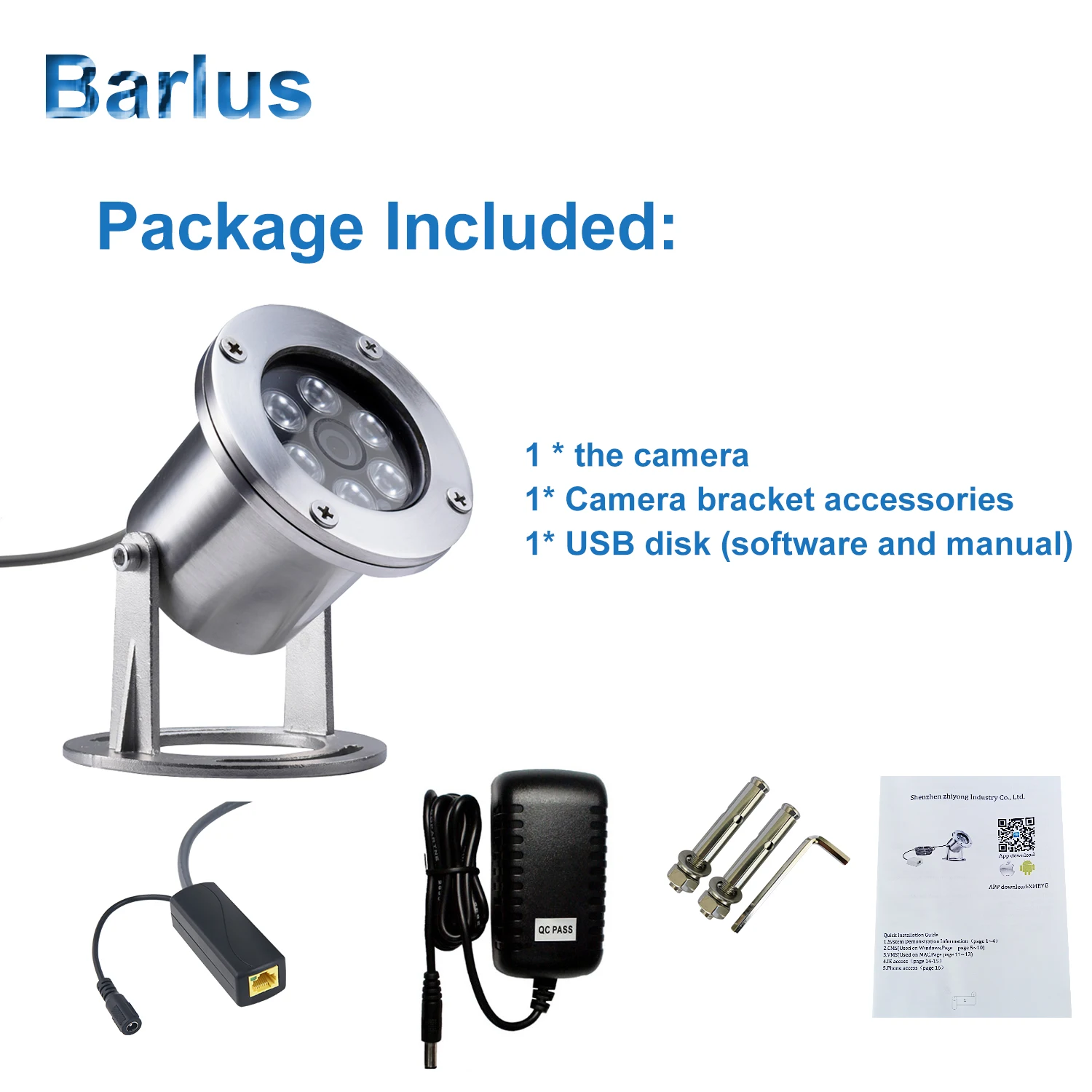 IP68 HD definition stainless steel corrosion resistant industrial cctv camera underwater fishing camera