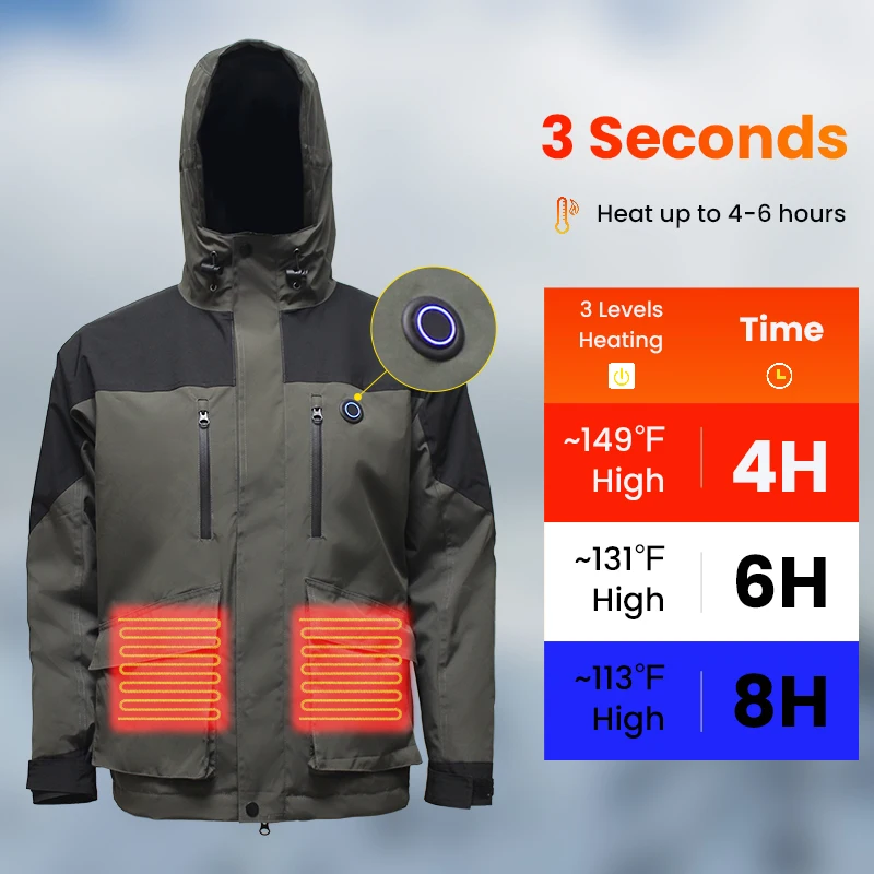 Sports Thin Smart Bluetooth Waterproof Electric Work Solar Woman Fleece Winter Custom Heating Jacket For Men