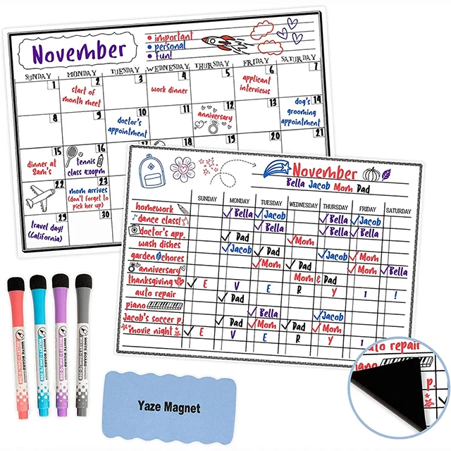 Magnetic Planner Kids Office Magnet Calendar Weekly Planner Fridge magnets