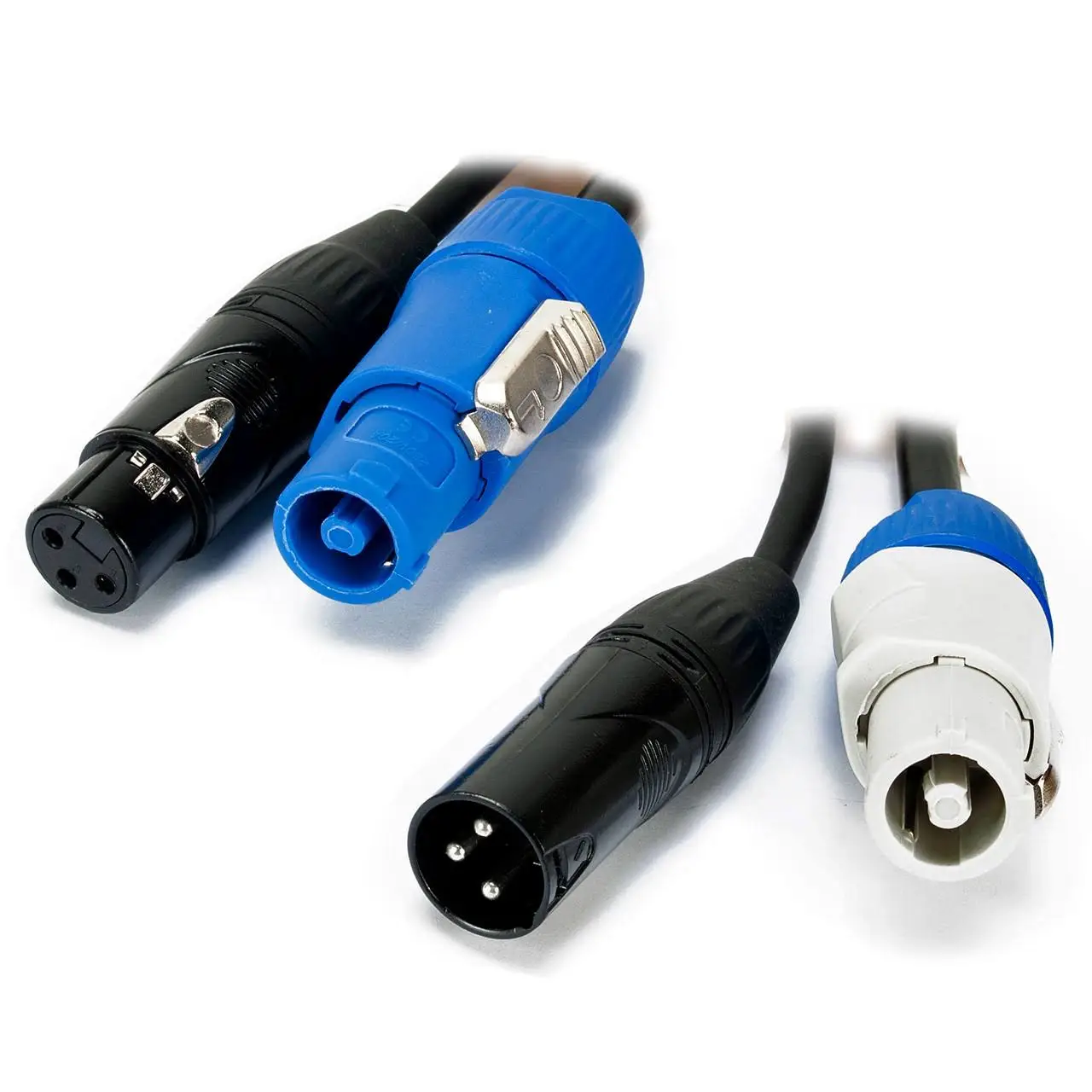 Custom 6FT Powercon Plus 14 AWG Audio 3 Pin Dmx Combi Combo Hybrid Cable for Powered Speakers