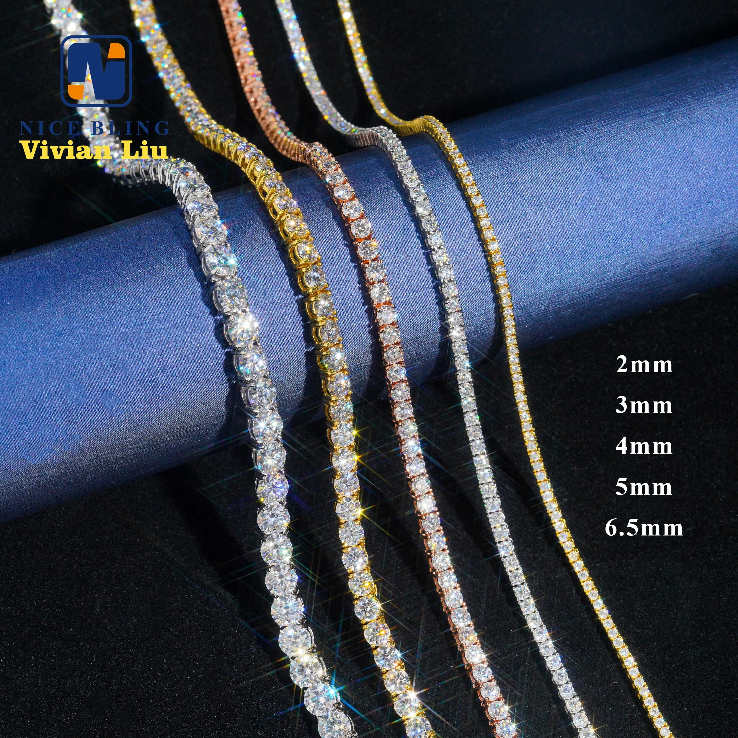 Wholesale price sterling silver 925 tennis bracelet necklace vvs moissanite hip hop jewelry iced out diamond tennis chain