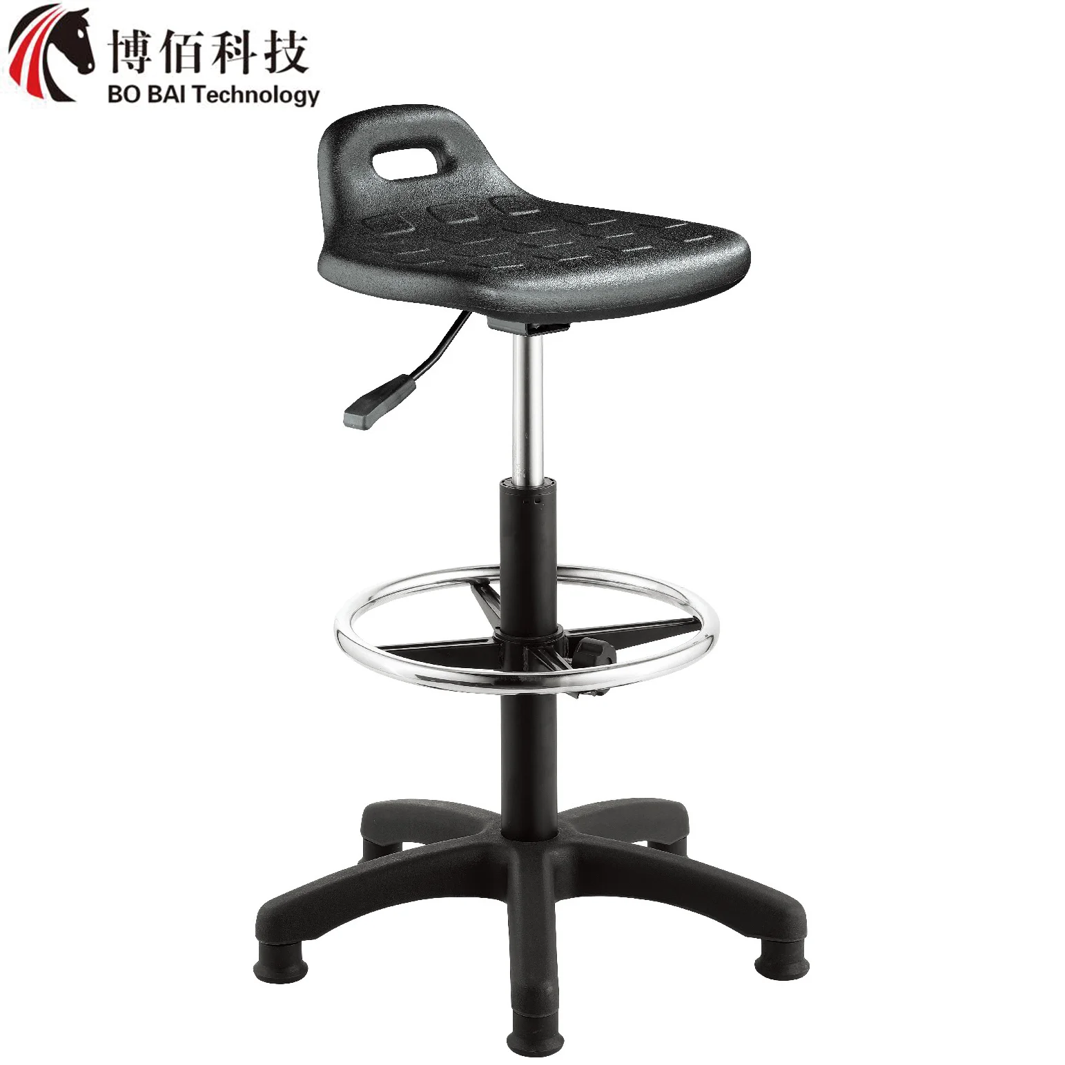 Durable PU Working Chairs Stools with Stainless Steel Footring and Nylon Base,Chairs for Office Studio Reception Counter School