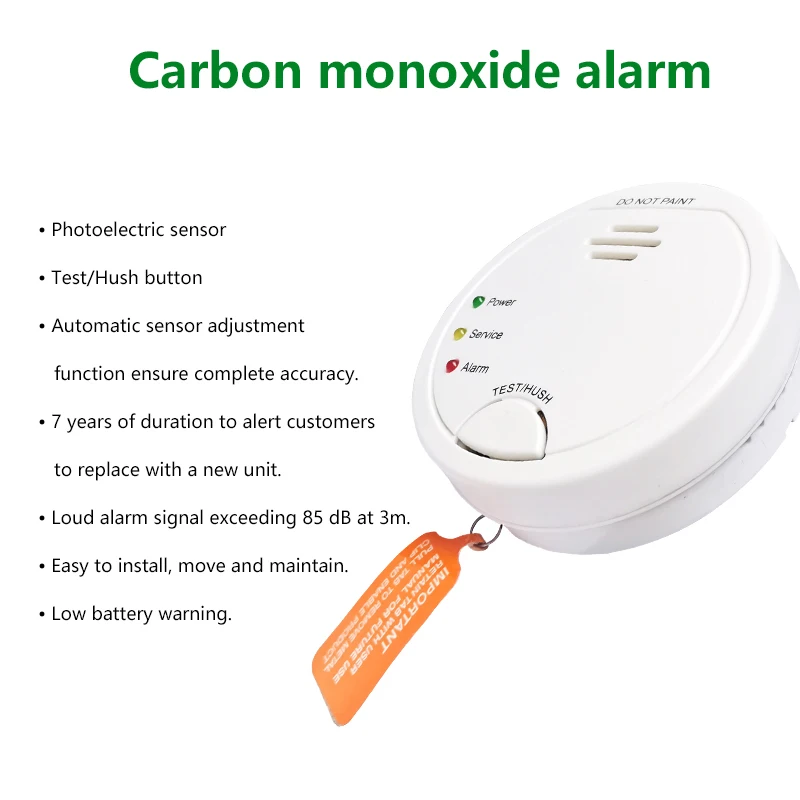 Manufacturer mini carbon monoxide detector alarm portable sensor wall-mounted carbon monoxide detector battery powered