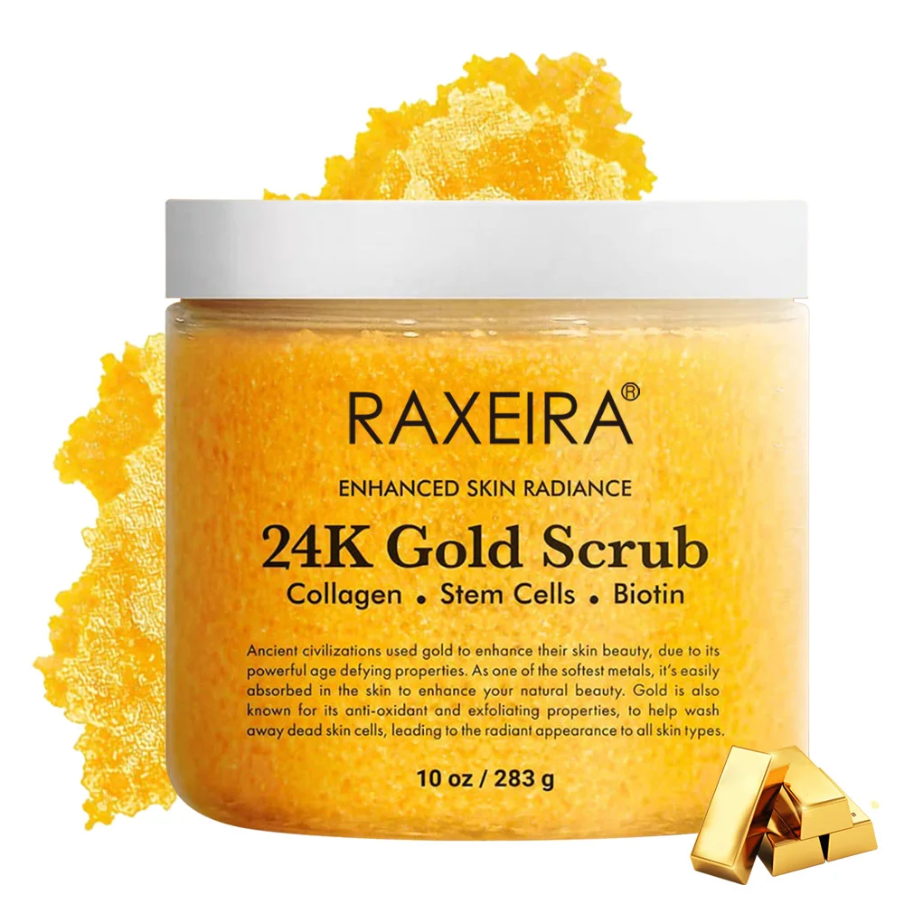 Private Label Organic Exfoliating 24K Gold Body Scrub For Skin Care