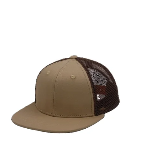 Wholesale custom 2022 high quality 6 panels flat bill cotton baby toddler sun hat plain trucker hats caps in bulk