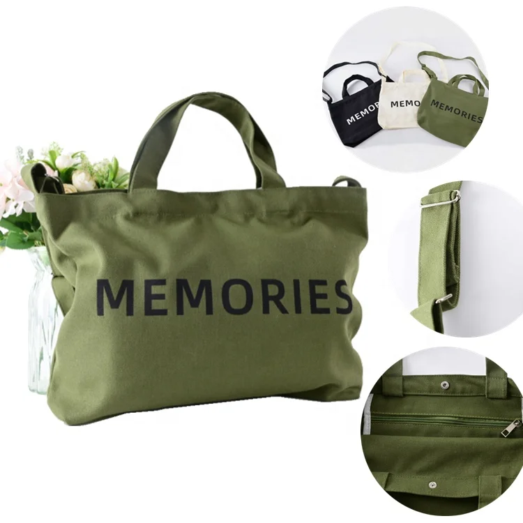 Low Moq Adjustable Strap Tote Bags high quality gift tote bag canvas blank plain With pocket and button