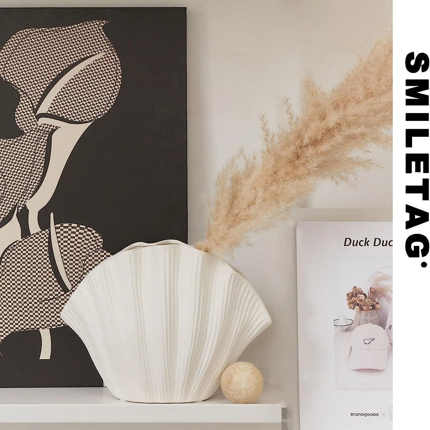 Novelty Shell Design Home Decor Matt White Porcelain Centerpiece Art Decor Nice Vase for Wedding