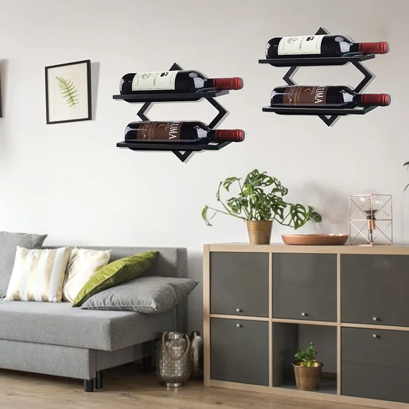 Металлическая настенная Винная стойка настенный держатель для винных бутылок взрослых хранения напитков или ликера