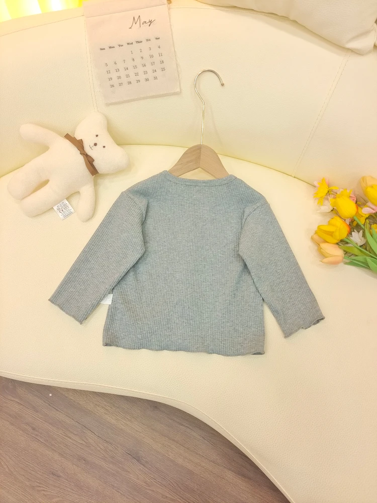 Latest Baby Bow Knitted Cardigan Girl Long Sleeve Top Baby Sweet Simple Coat