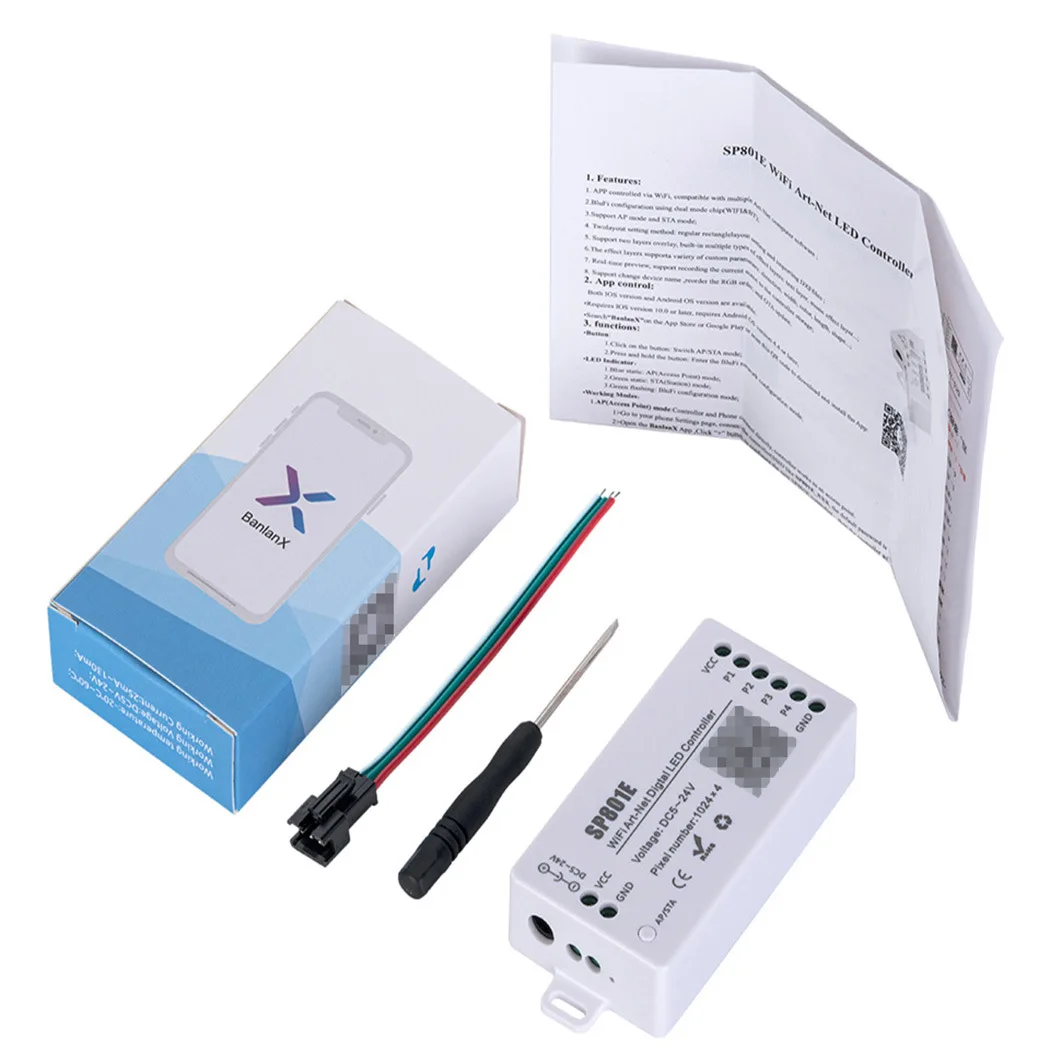 Пиксельная Светодиодная лента SP801E WiFi Artnet WS2811 Ws2812b SK6812 UCS1903, программируемый цифровой контроллер