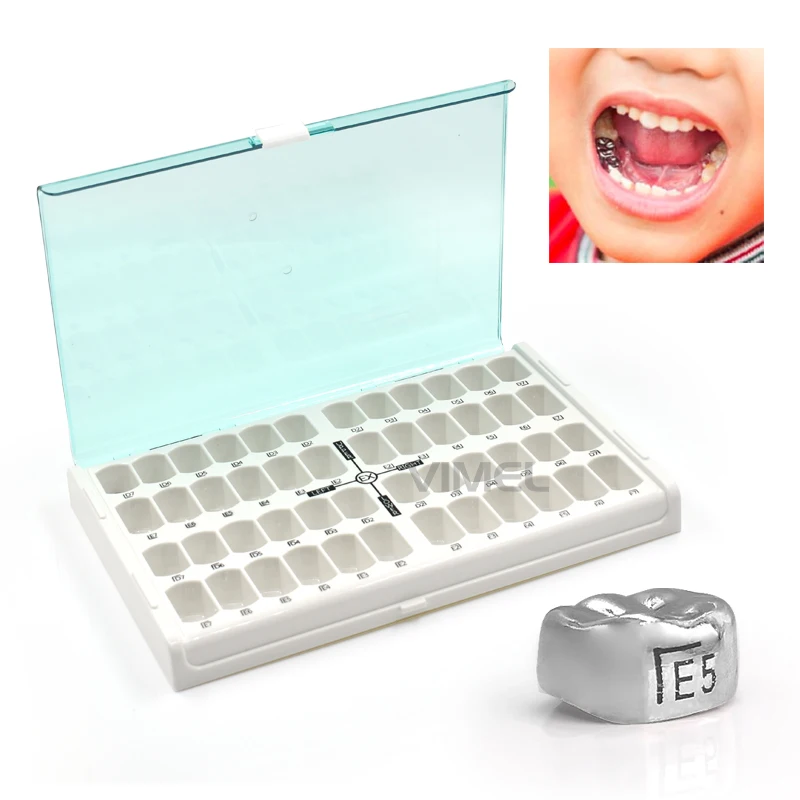 48 шт./коробка Детские Зубные коронки из нержавеющей стали