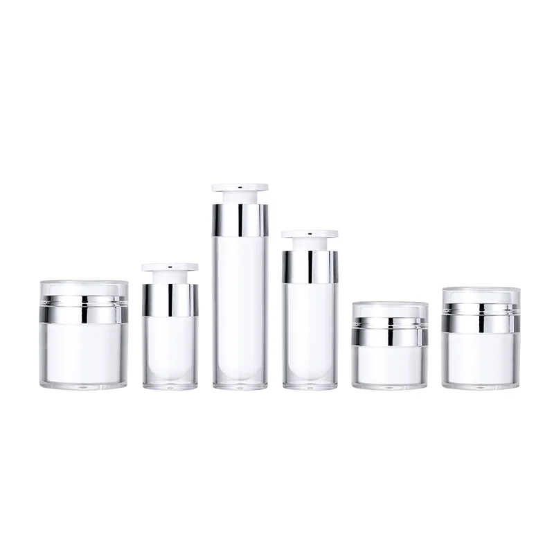 cosmetic luxury airless pump bottle 15ml 30ml 50ml white high quality airless serum bottle refillable bottle