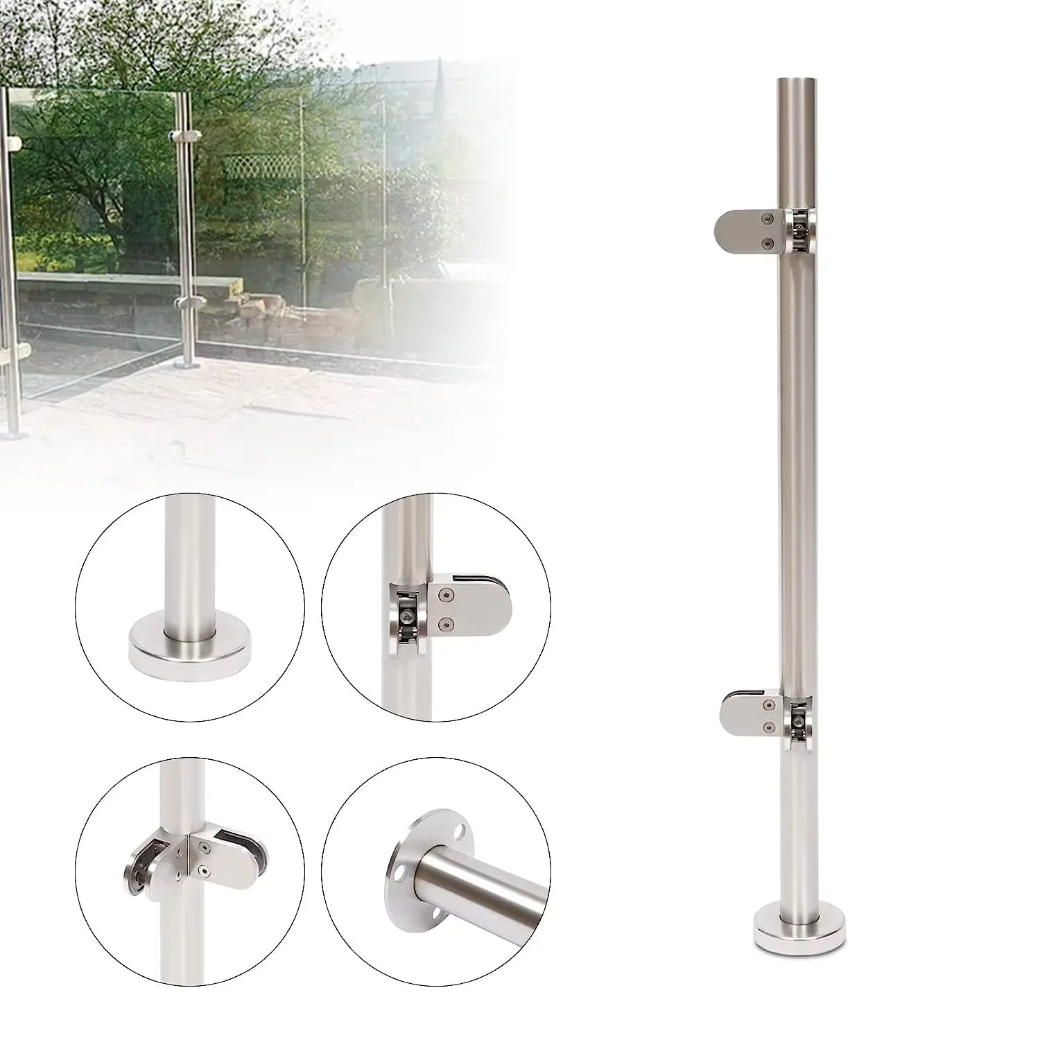 Wholesale Hardware Staircase Glass Railing Balcony Glass balustrades & handrails 316 304 Stainless Steel Post