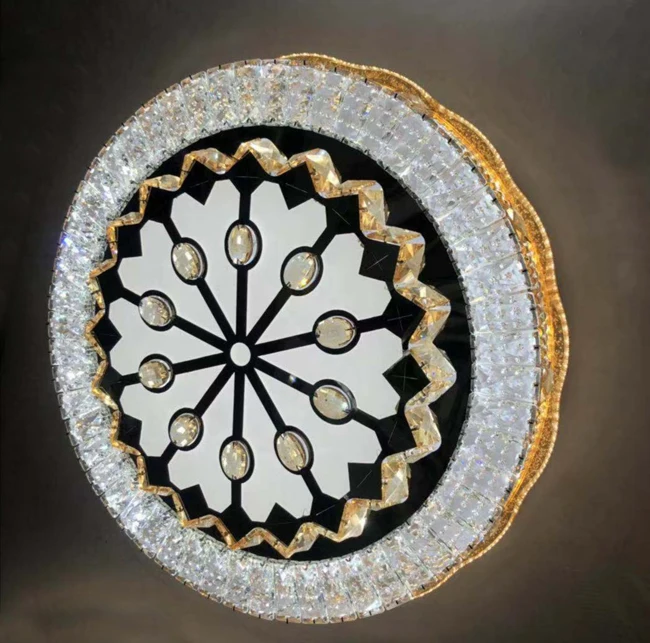 Modern Led Crystal Ceiling Lamp Hallway Living Room Dining Ceiling Light Stainless Steel Stair Indoor Lighting (A230-2)
