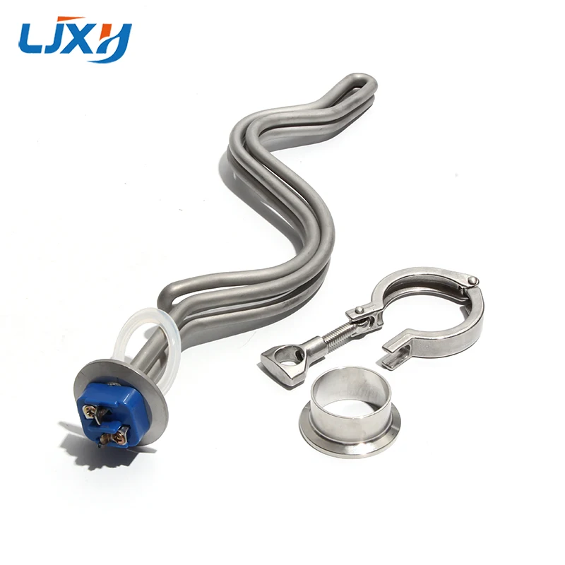 LJXH 1.5' Electric Bent Type Water Instant Heating Element 4.5KW 5.5KW 6.5KW Tri Clamp 304SS Heater for Solar Water Tank