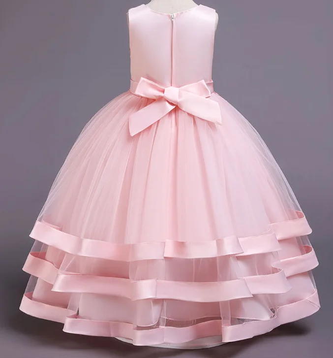 3040  Girls Frocks Designs Latest  Kids Evening Gown Flower Maxi Girl Beautiful Children Wedding Party Dress