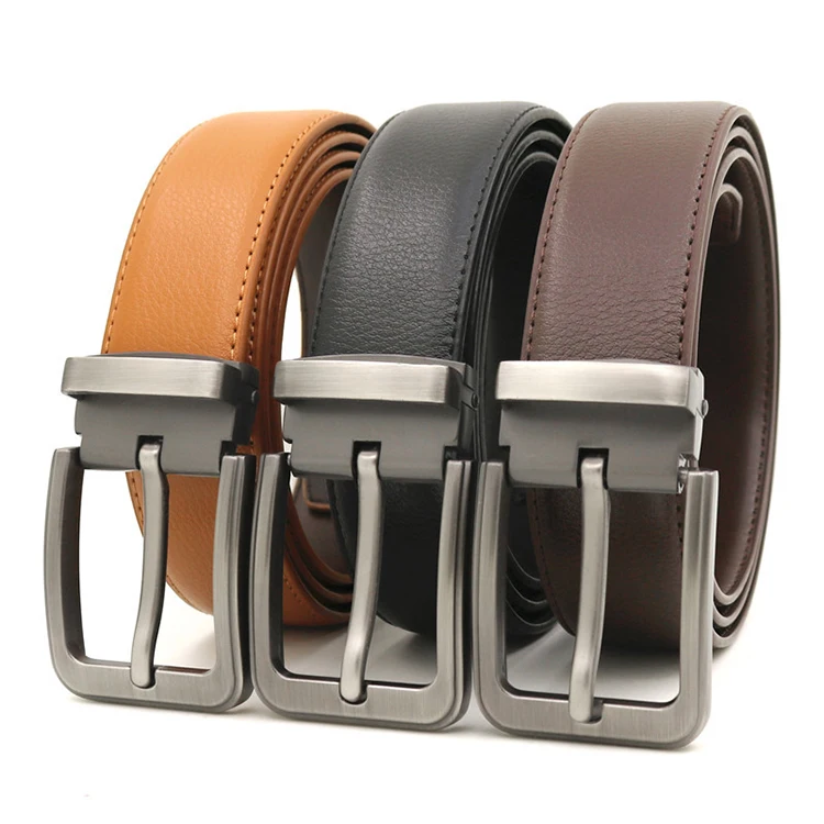 Factory wholesale Men belt Genuine Leather Belt Classic Alloy pin buckle belts for man male