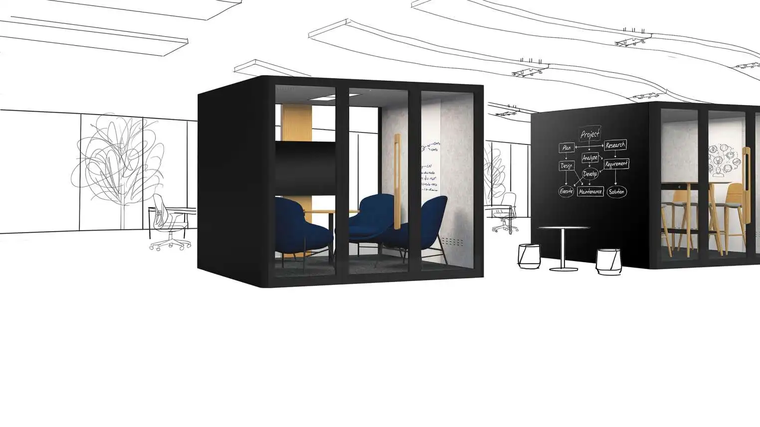 Mobile Soundproofing Room, Meeting Room, Recording Studio, Live Streaming, Negotiation Studio, Learning Silent Room