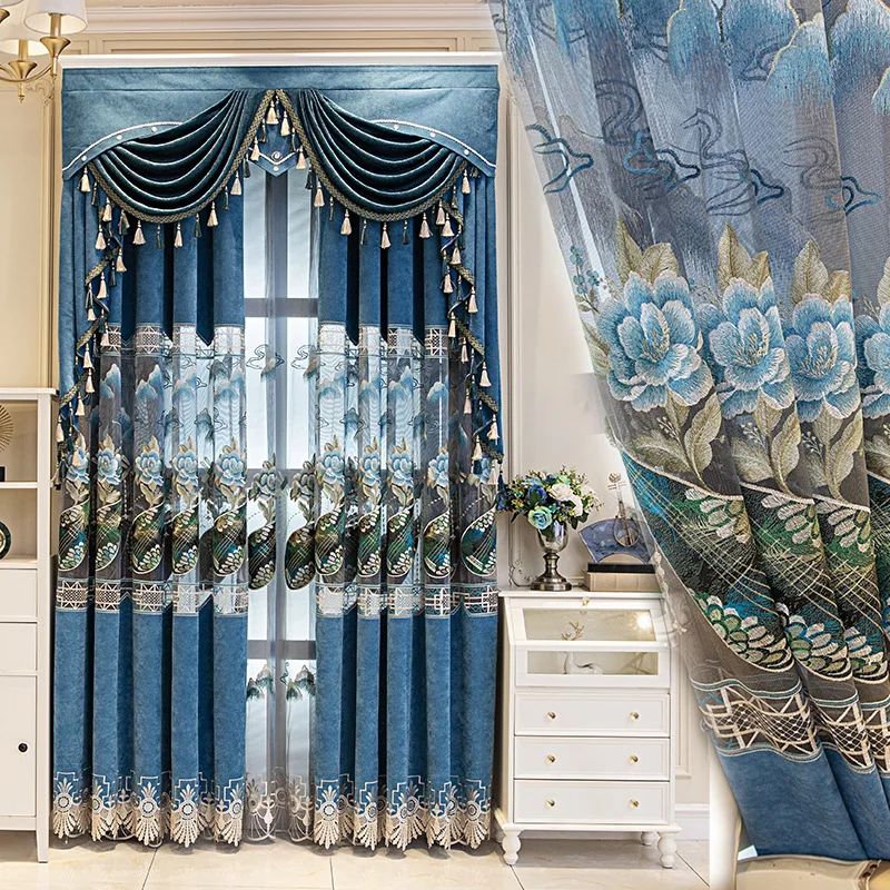 Европейские шторы Cortinas 2022 в европейском стиле, высококачественные шторы с вышивкой для гостиной, роскошная шениль