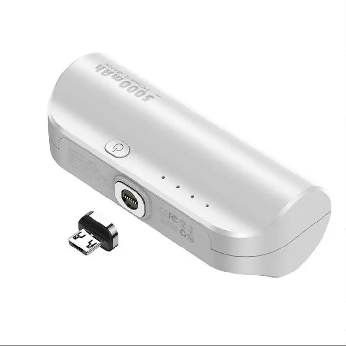 Portable Dust-proof magnetic suction heads 3 in 1 Fast charger 5000mah Magnetic battery pack Custom mobile power bank