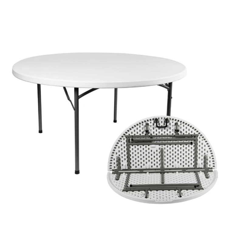 Cheap Hot Sale Outdoor picnic folding table With Metal Folding Legs portable Plastic round Folding Table