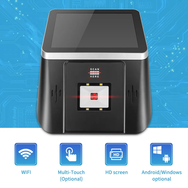 Retail 8 inch LCD wall mounted desktop touch display scanner gun payment pos machine android 11 price checker with display