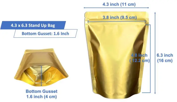 Matte Food Grade Nut Chips Packaging Bag Zipper Doyen Bottom Flexible Candy Edible Stand up Pouch