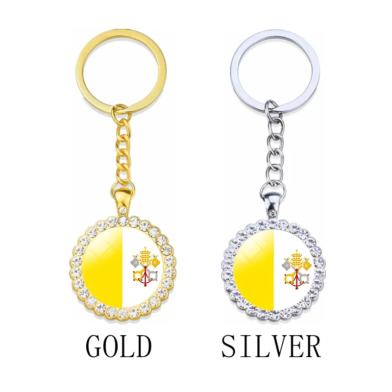 South Africa India Congo Sudan Morocco Libya Guinea Zambia National Flag Keychain Crystal Jewelry Diamond Golden Key Chain