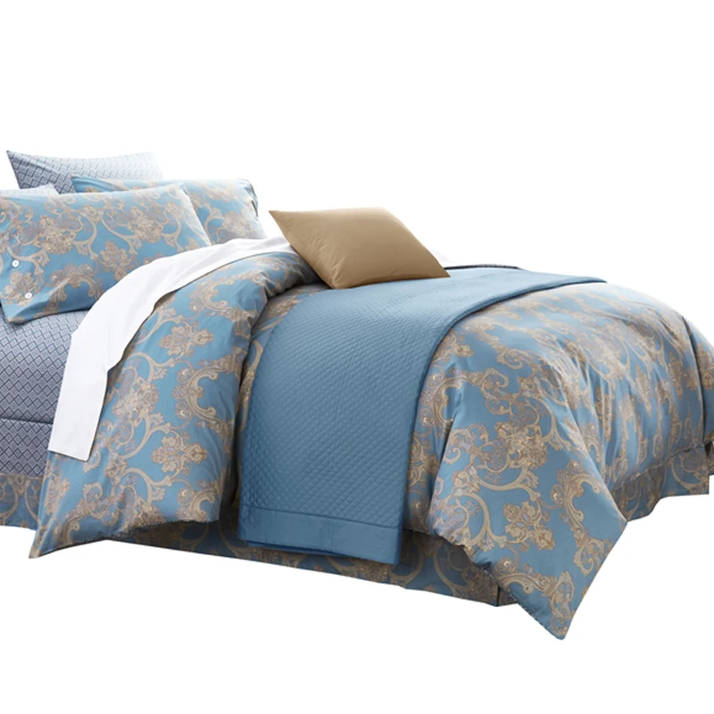 
New products for spring and summer 2020, simple, all-cotton, four-piece Set of European cotton bed sheets and bedding 