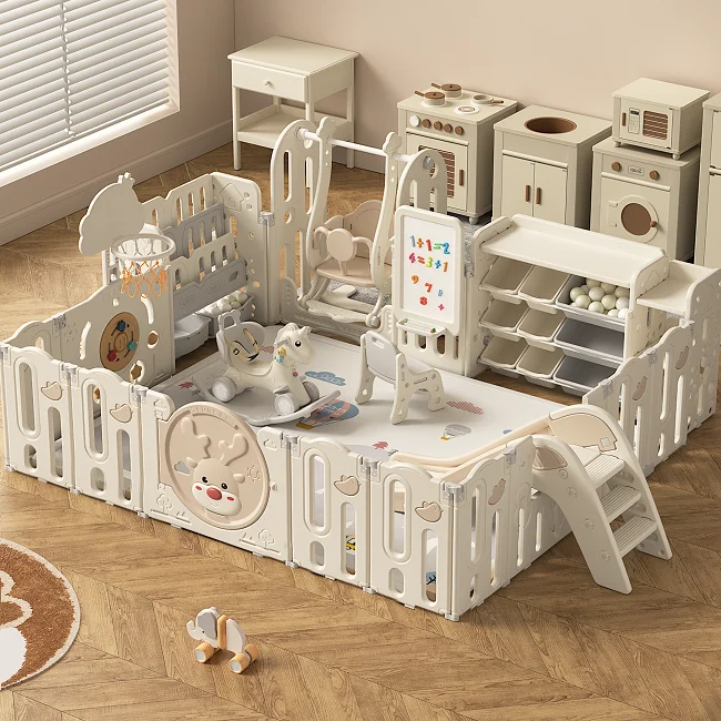 Factory directly sale safety fence toddler backyard indoor playground equipment playpen kids outdoor play with swing toy set