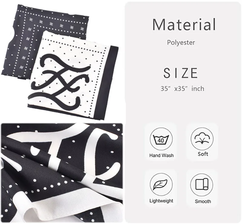 QL Wholesale fashion ladies hair scarf twill silk square scarves luxury designer printed silk bandana 90*90cm head wraps hijab