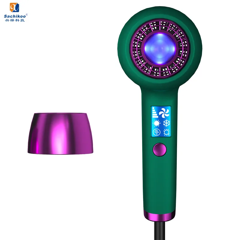 
High concentration anion portable big LCD display hair care hair dryer 