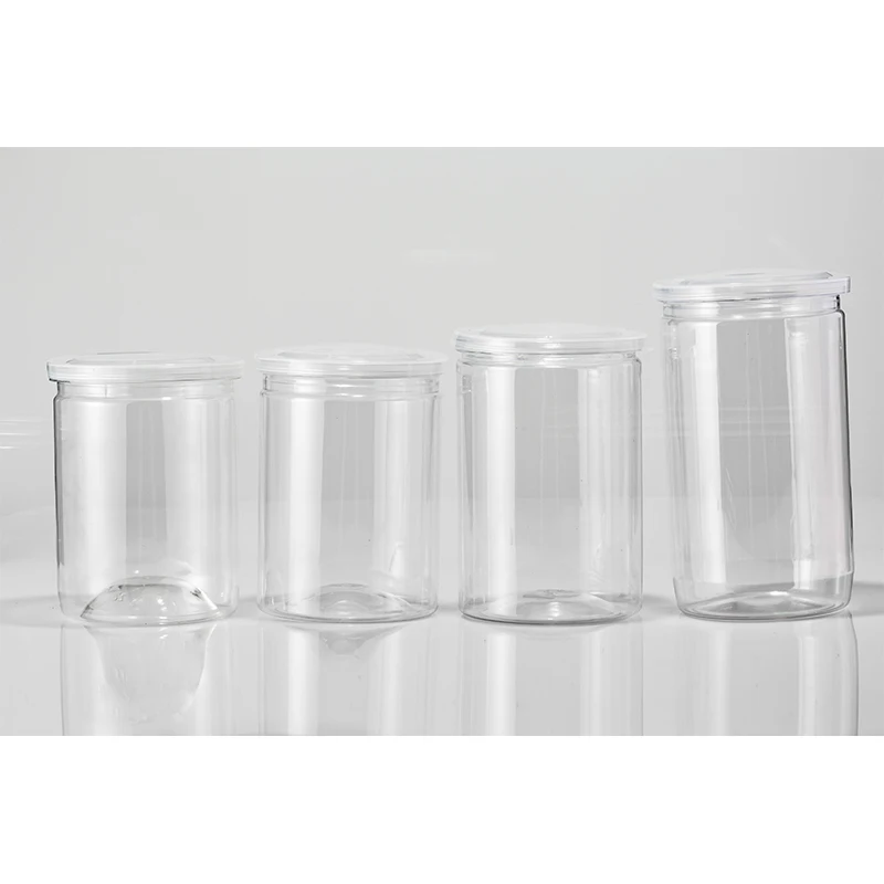 Plastic transparent pet candy jars Easy Open Jars