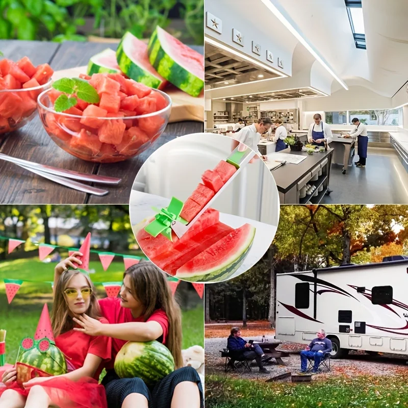 Watermelon Cutter Stainless Steel Windmill Design Cut Watermelon Kitchen Gadgets Salad Fruit Slicer Cutter Tool for restaurant