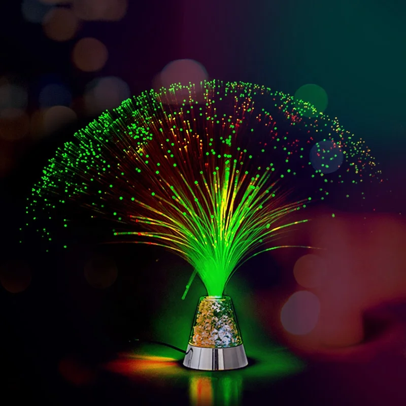 Новые продукты пользовательские RGB изменяющая цвет лампа Светодиодная волоконно-оптическая с кристаллическим базовым сенсорным светом красочная настольная