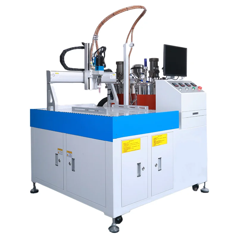 3 axis ab 2k two component liquid epoxy resin automatic dynamic glue dispenser dispensing mixing potting filling machine robot