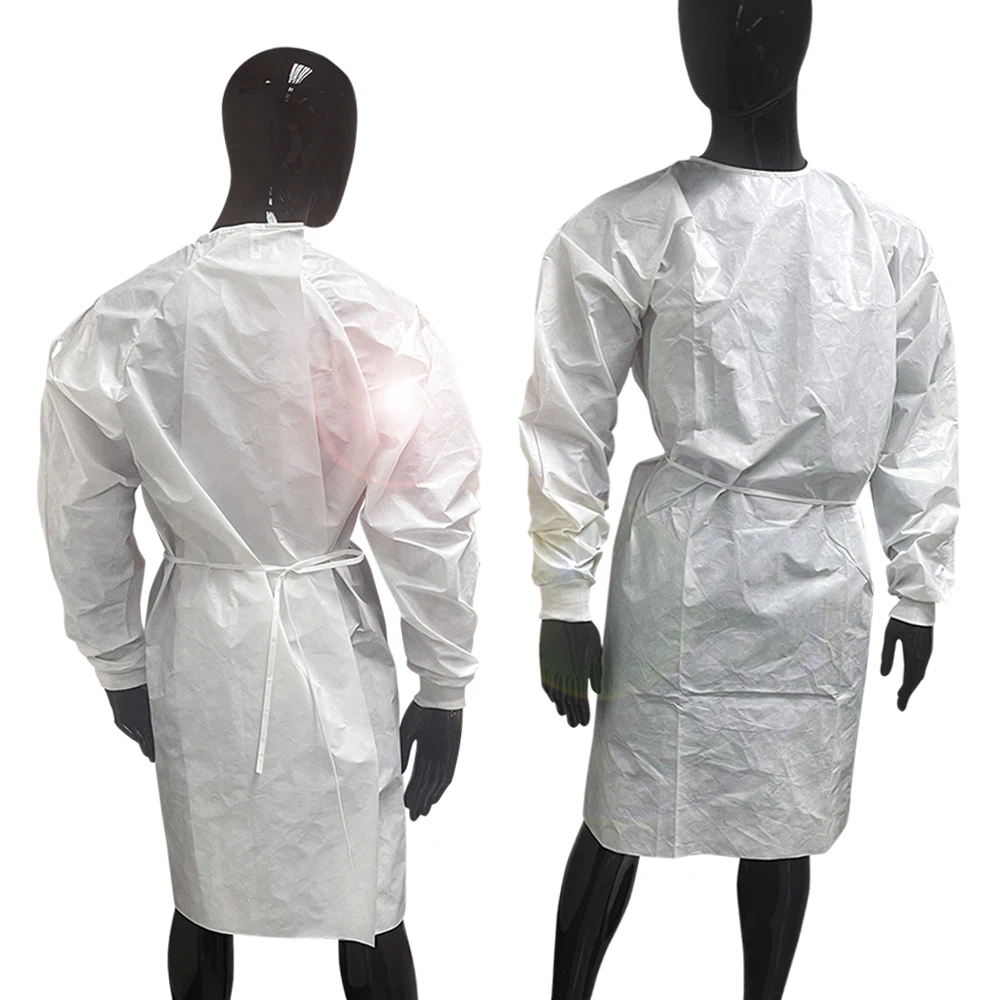 Modern Design Cheap Wholesale Non Woven Disposable White Aami Standard Level 2 Gown For Adult