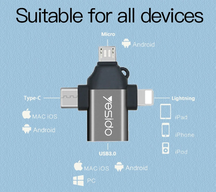 Адаптер 3 в 1 с Usb на Type C Micro 8Pin Otg адаптер 0 для Iphone Lightning