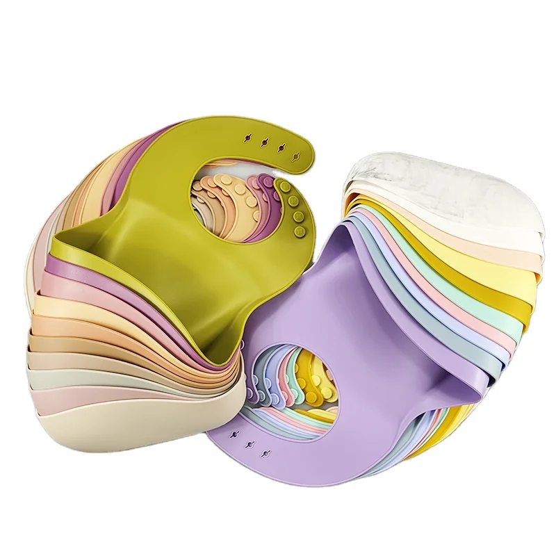 Fashionable Bpa Free Food Grade Safe Kids Bid Baby Food Catcher Silicone Feeding Bids For Baby Girl Boy
