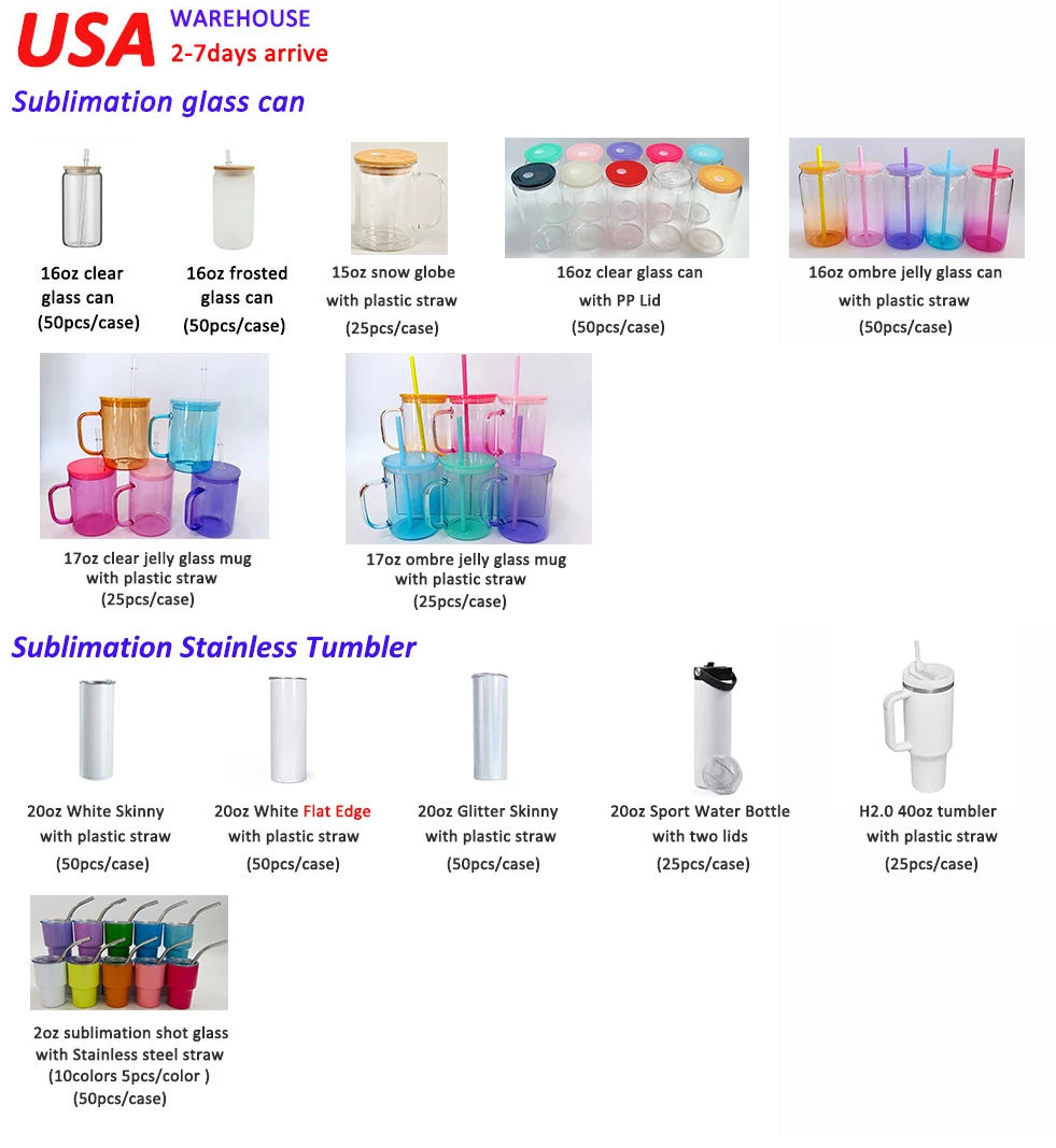USA Warehouse in stock RTS 1200ml DIY blank sublimation white 40oz tumbler with handle and straw for travel
