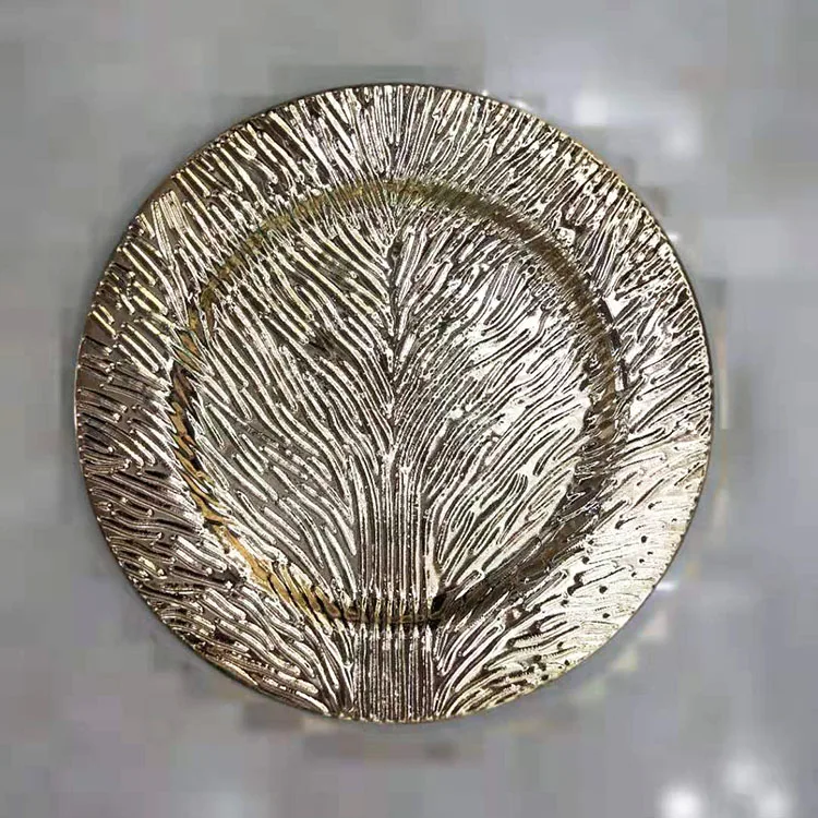 table decorative13inch plastic gold charger plate