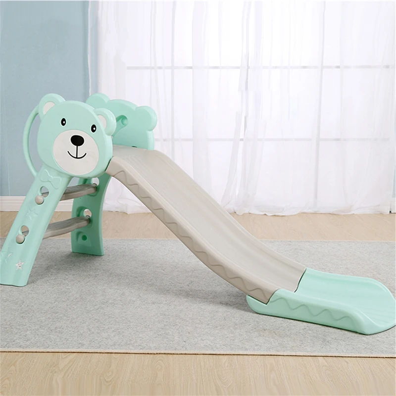  Home use baby foldable Bear indoor plastic slide toy