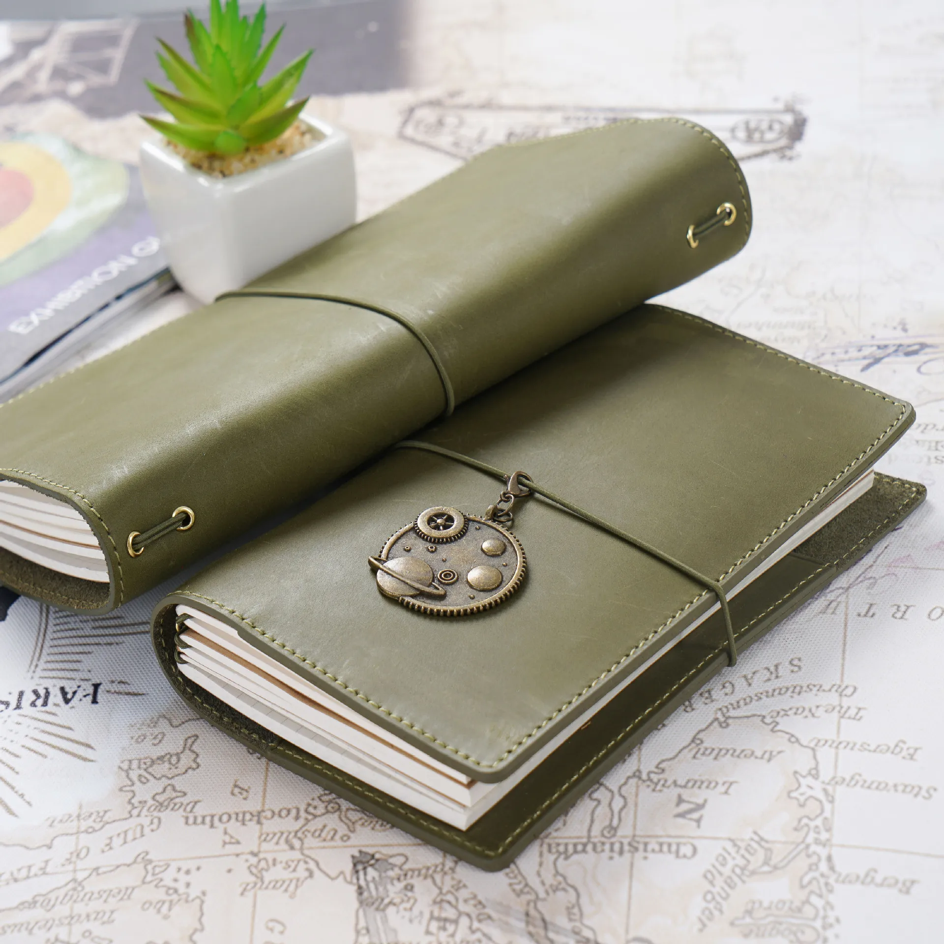 Custom Journal Notebooks A5 Leather Vintage Notepad Real Leather Ruled Lined Notebook Journals for School Business Work Writing