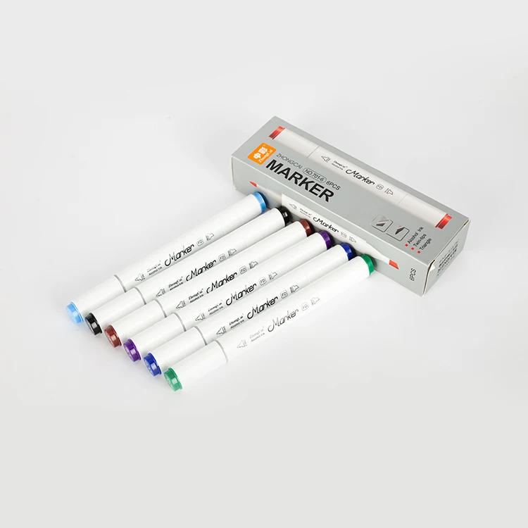 Dual tip highlighter marker pen for laminated paper