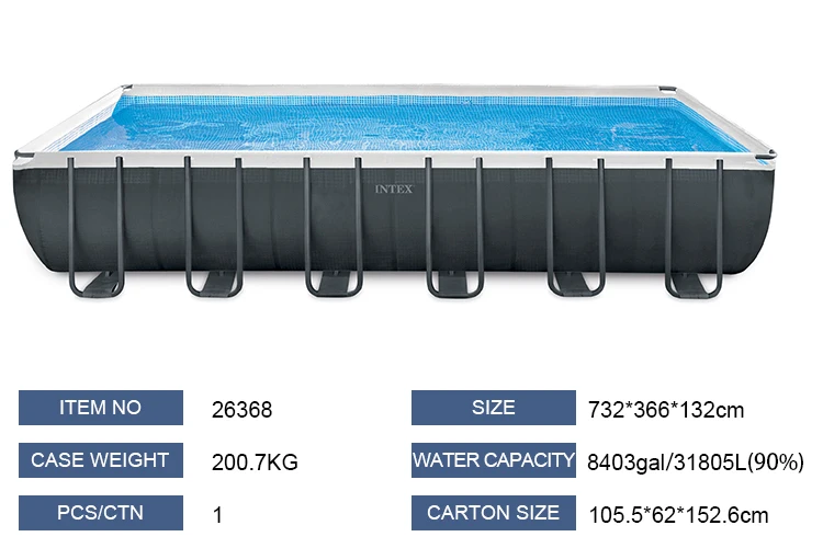 INTEX 26368 7.32M X3.66M X1.32M ULTRA XTR RECTANGULAR POOL SET ULTRA-LARGE ABOVE GROUND POOL INFLATABLE SWIMMING POOL