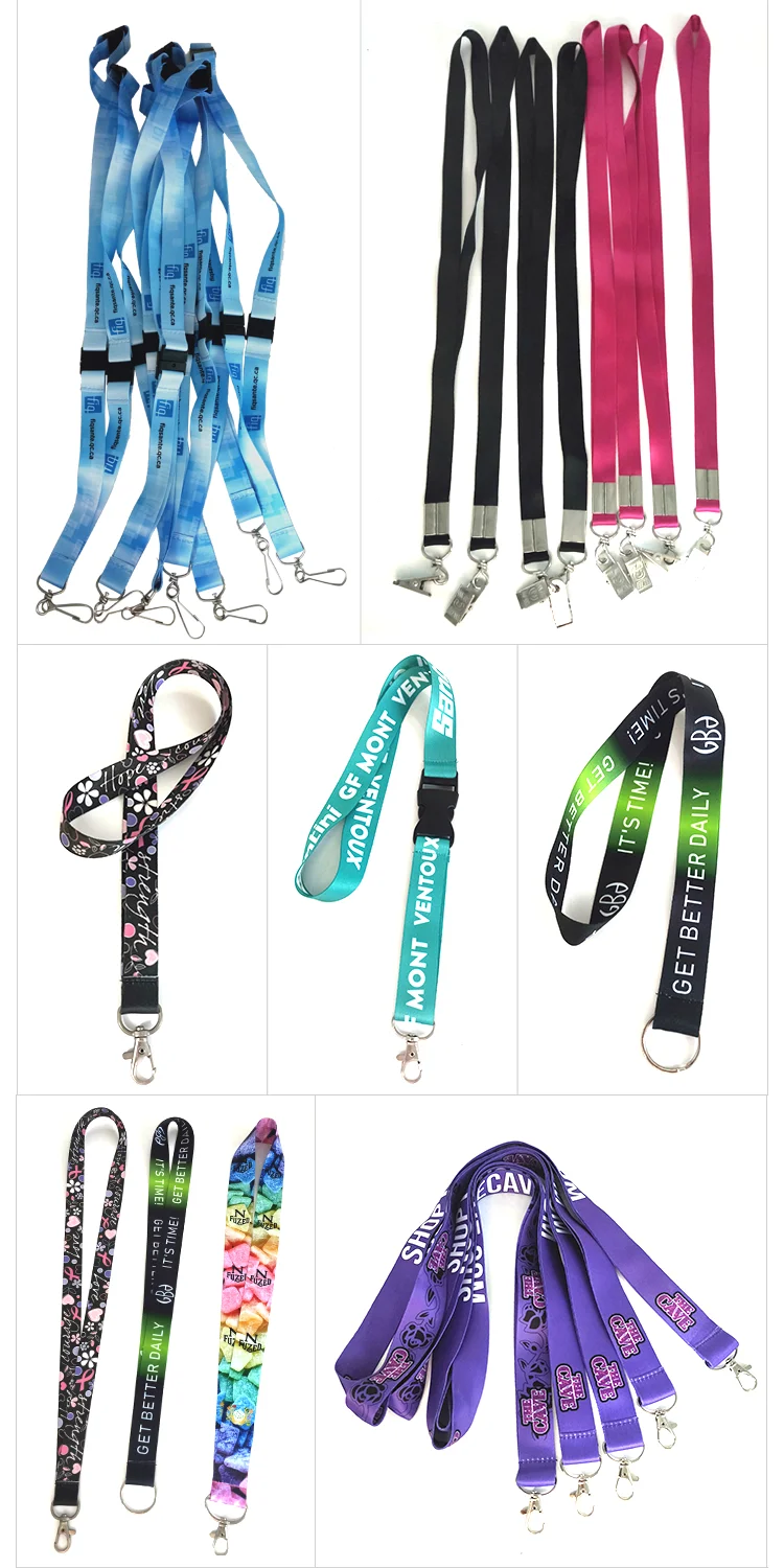Printed phone neck lanyard polyester sublimation free sample custom lanyard logo