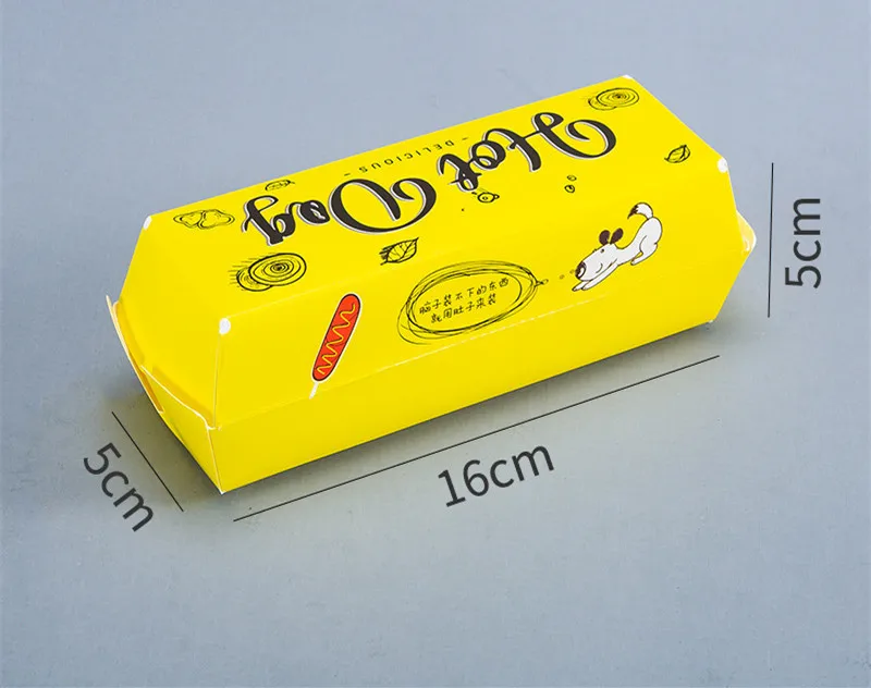Takeaway printed korean corn dog food packaging container hot dog paper trays snack box