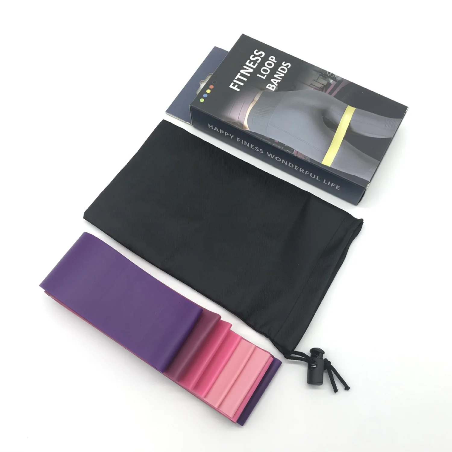 5 Pieces Pack Custom Gym Exercise Fitness Elastic Latex Rubber Stretch Loop Resistance Band Set