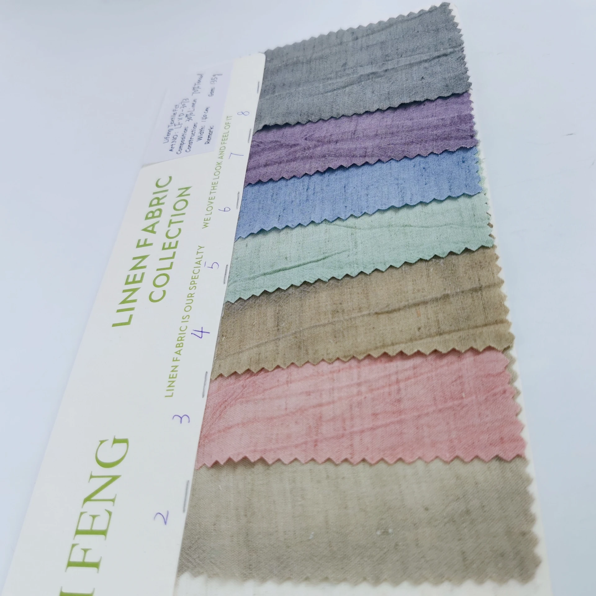 In-stock tencel linen fabric tie dyed fabric design lyocell linen stone washed fabric for fashion apparel